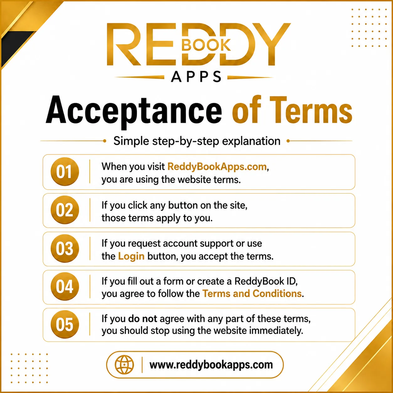 Reddy Book App Terms and Conditions