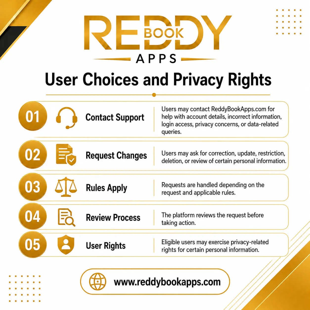 Reddy Book App Privacy Policy Banner